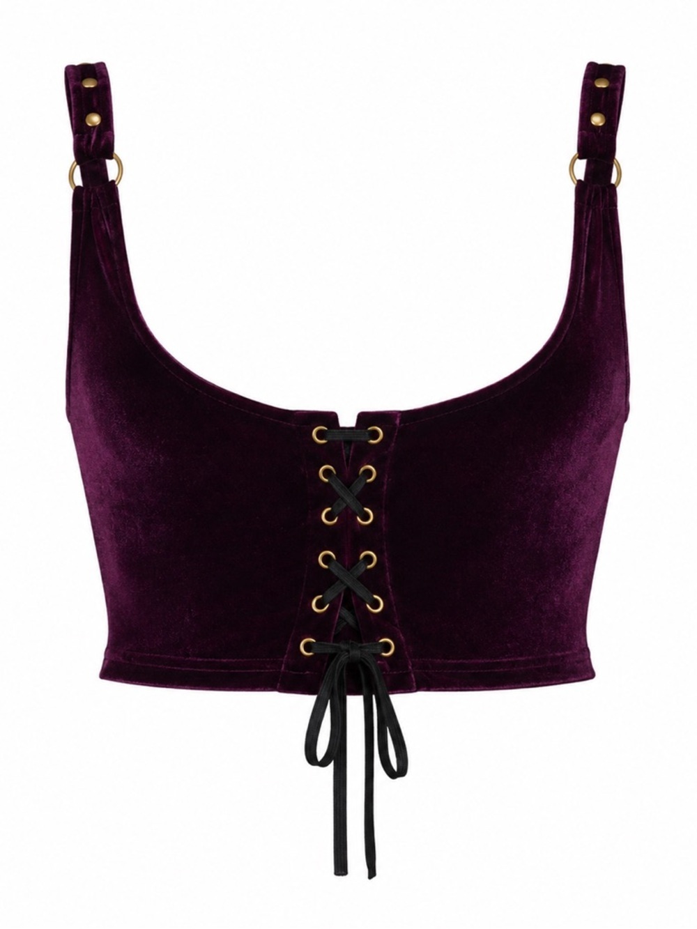 Killstar Velvet Underbust Corset Top Plum Medium